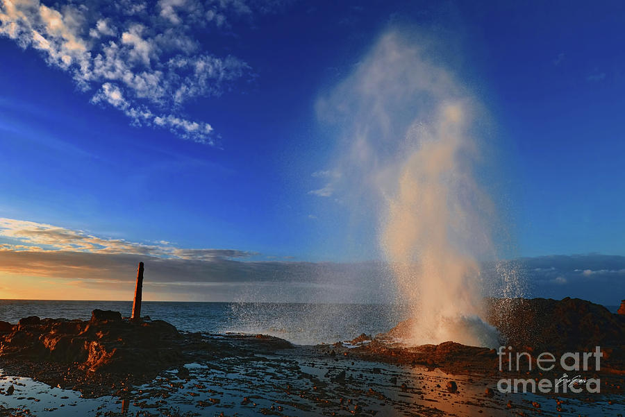 Halona Blowhole Geyser in the Morning Photograph by Aloha Art