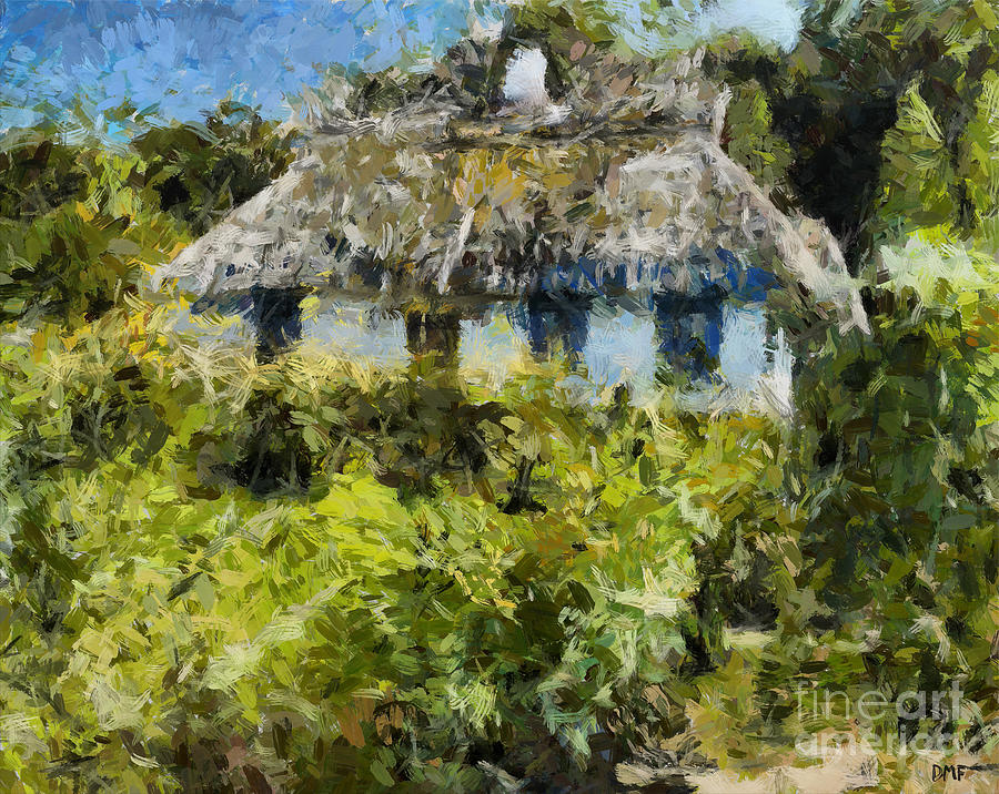 Haloze Tratched Cottage Painting by Dragica Micki Fortuna