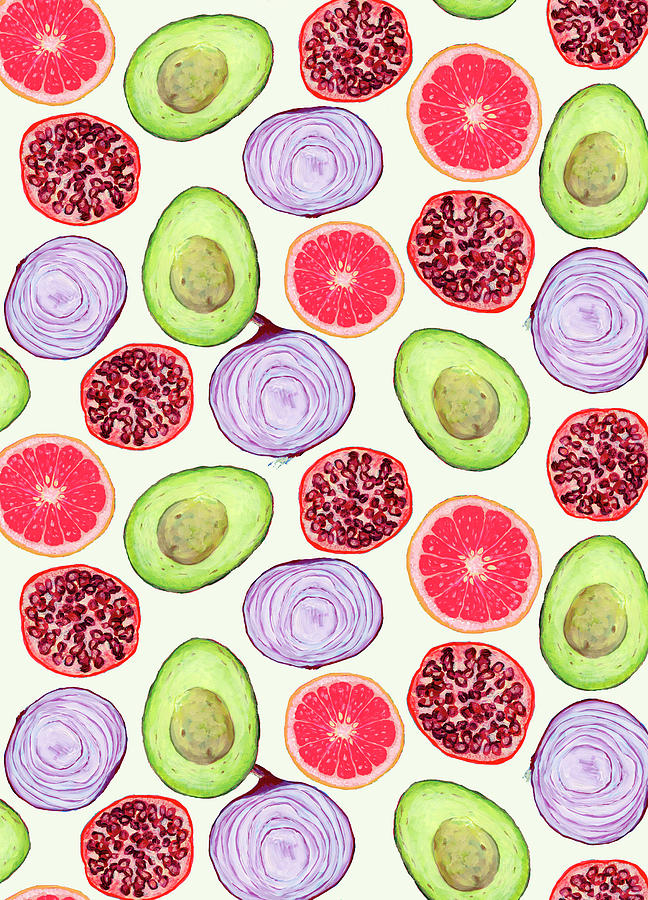 Onion Digital Art - Halved Pattern by Jennifer Lommers
