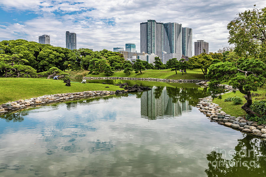 Hama Rikyu gardens, Tokyo - reflection Photograph by Lyl Dil Creations