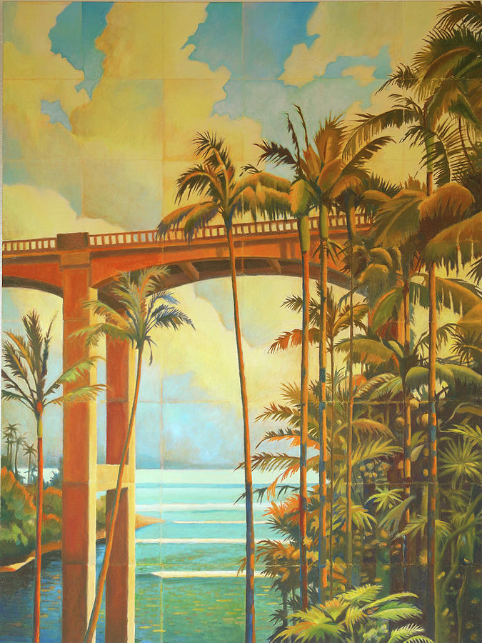 Hamakua Bridge Painting by Thu Nguyen