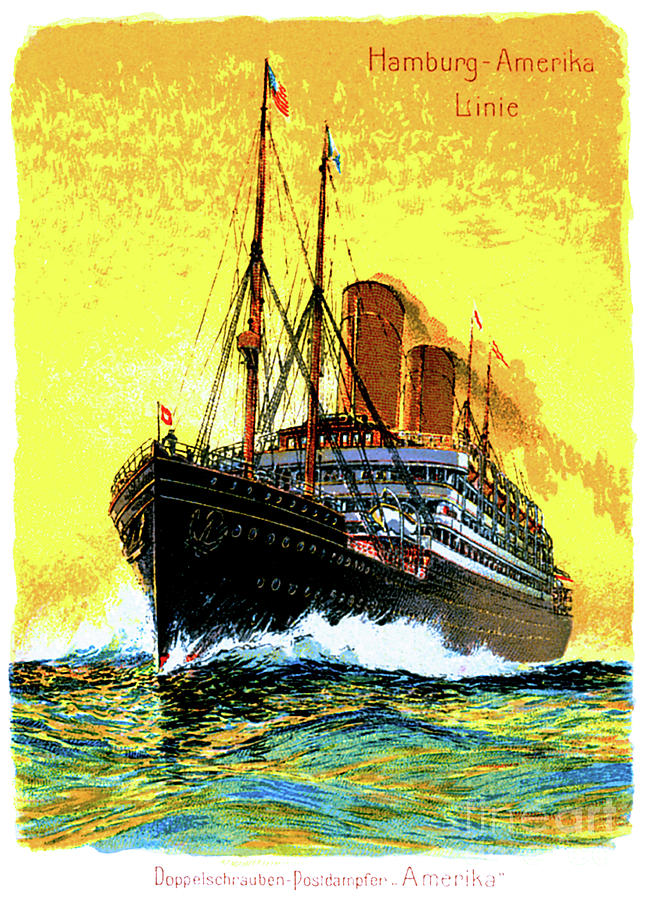 Hamburg Amerika Linie Doppelschrauben Postdampfer Amerika Travel Poster Painting