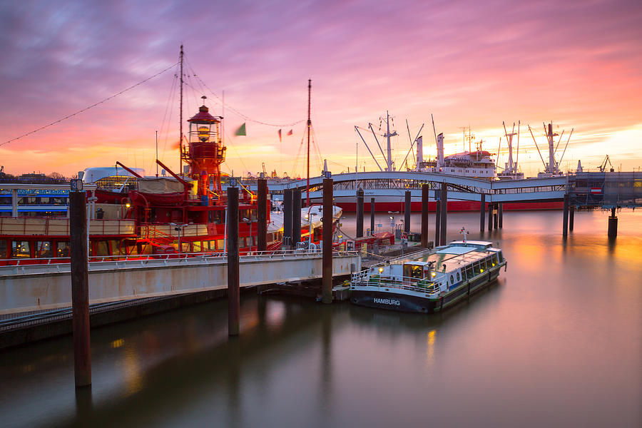 Hamburg harbor in long exposure Photograph by Mh-fotos