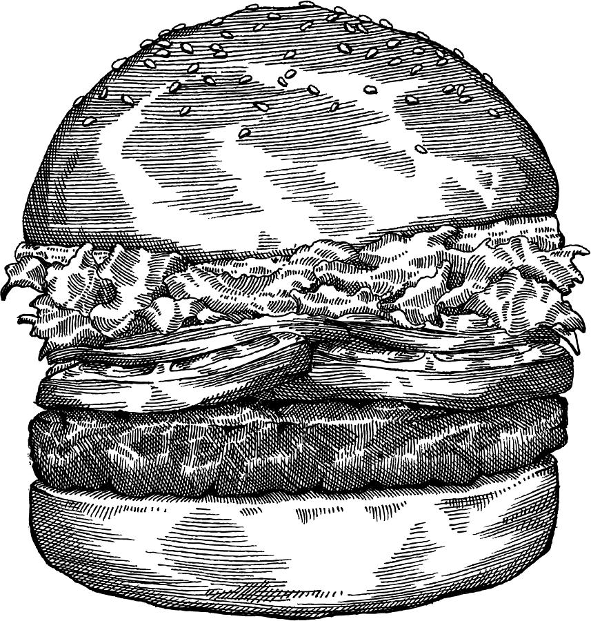 Hamburger Drawing Drawing by Mecaleha