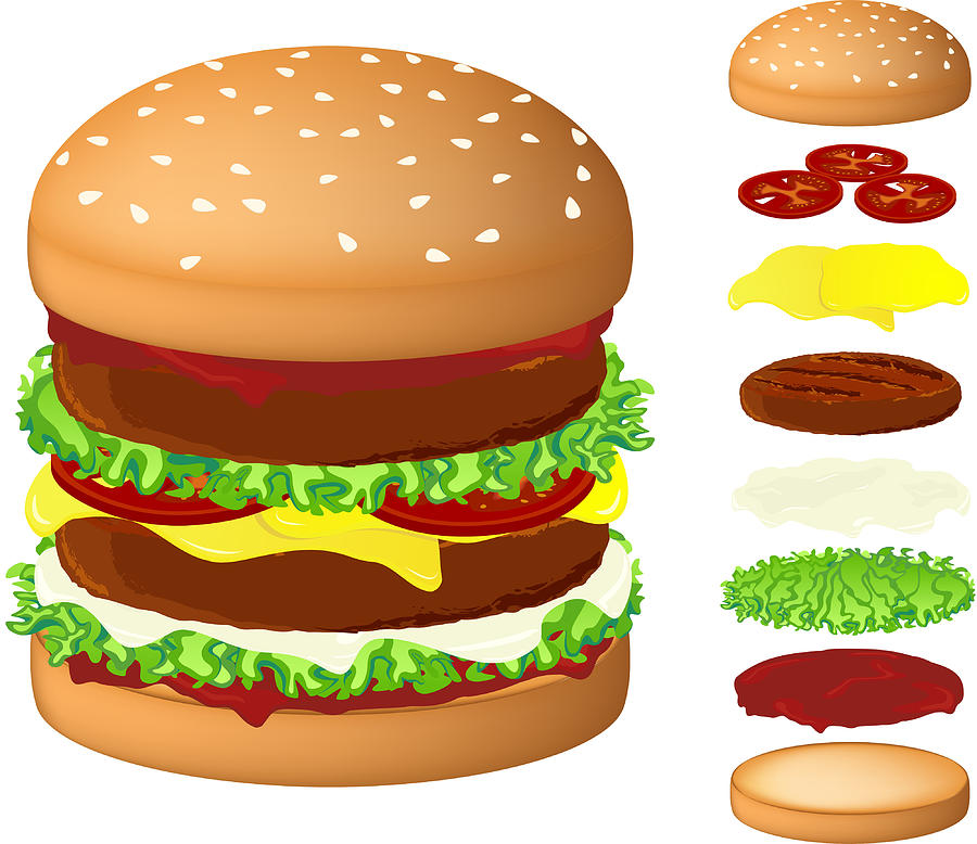 Hamburger Drawing by Exxorian