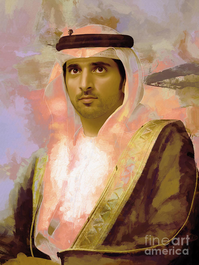 Hamdan bin Mohammed bin Rashid Al Maktoum Painting by Gull G