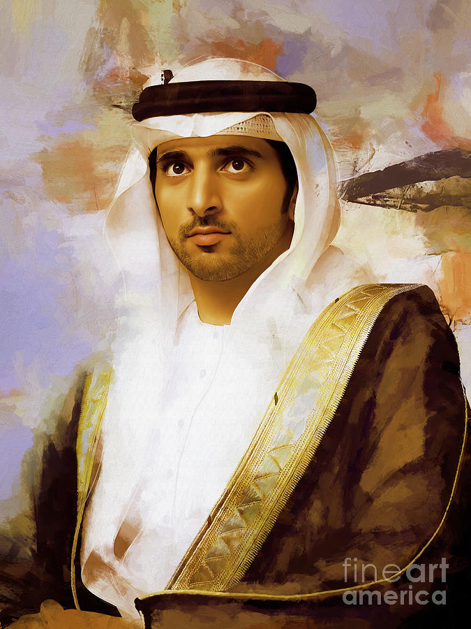 Hamdan bin Mohammed is the son of Sheikh Mohammed bin Rashid Al Maktoum and Sheikha Hind bint Maktou Painting by Gull G
