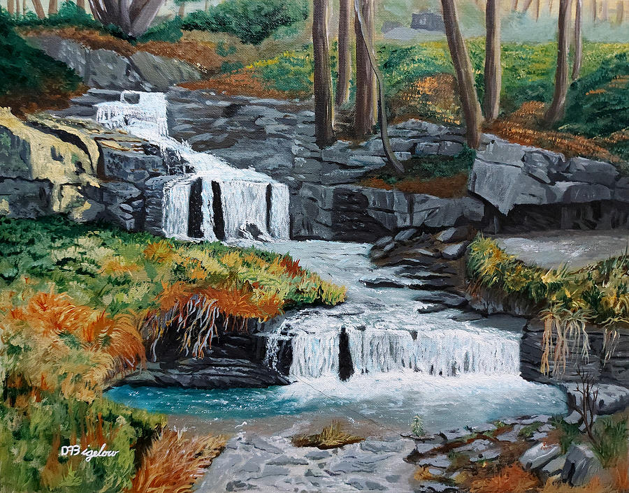 Hamilton Hidden Falls Painting by David Bigelow