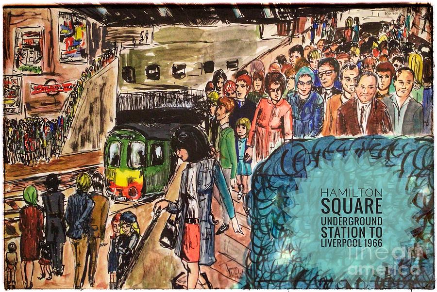 Hamilton Square Underground Painting by Joan-Violet Stretch