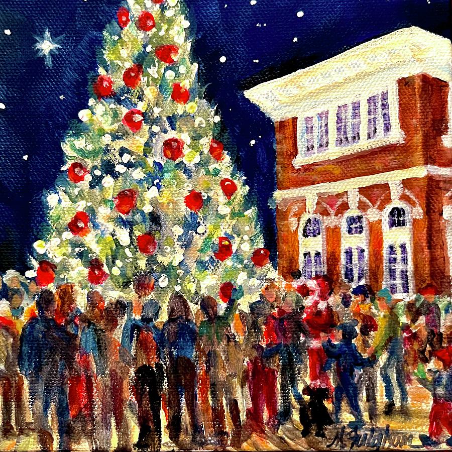 Hamilton Tree Lighting Painting by Martha Fulghum Pixels