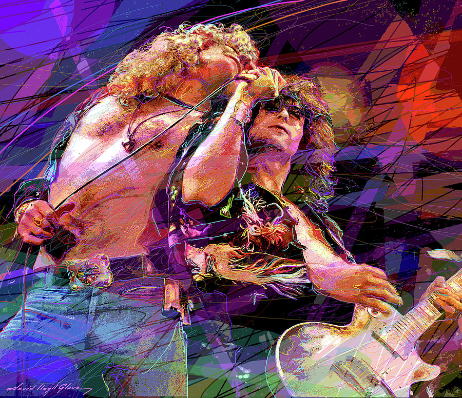 Led Zeppelin- Plant and Page Painting by David Lloyd Glover