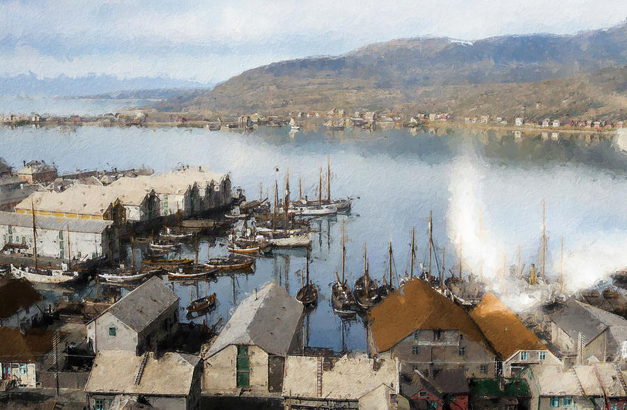 Hammerfest, Norway, c. 1920 Digital Art by Geir Rosset