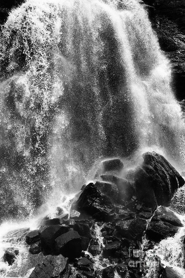Hampaturi waterfall detail in black and white Bolivia Photograph by James Brunker