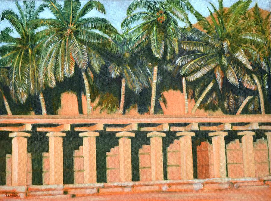 Hampi Pillars Painting by Usha Shantharam