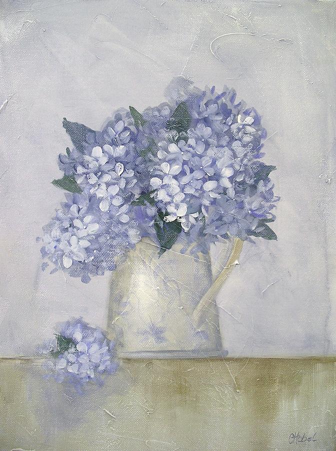 Hampton blue  flowers painting  Painting by Chris Hobel