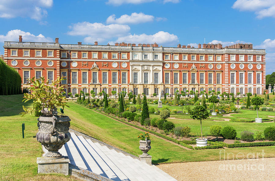 Summer Photograph - Hampton Court Palace and Privy Garden, London, England by Neale And Judith Clark