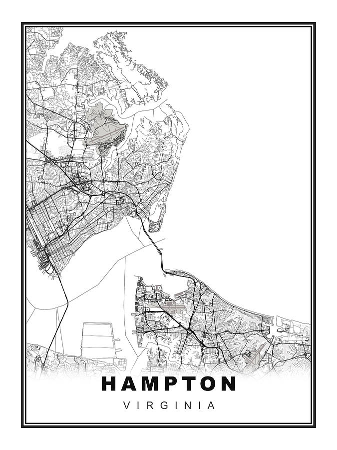 Hampton Map Digital Art by Ipsita Das - Fine Art America