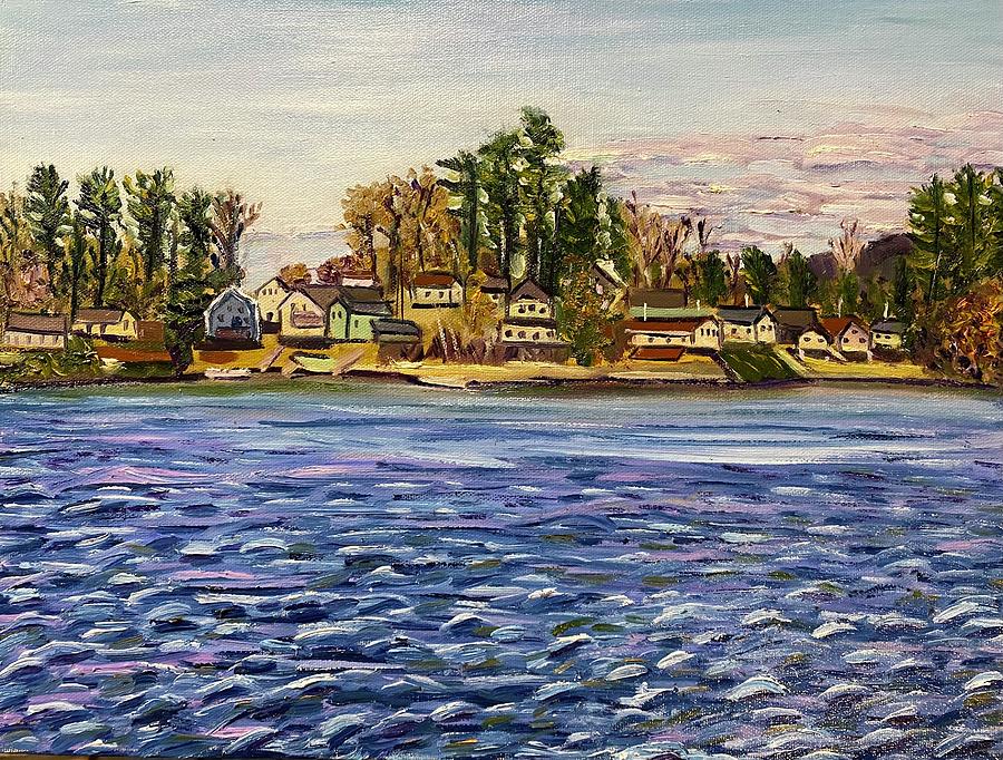 Hampton Ponds Windy April Painting by Richard Nowak