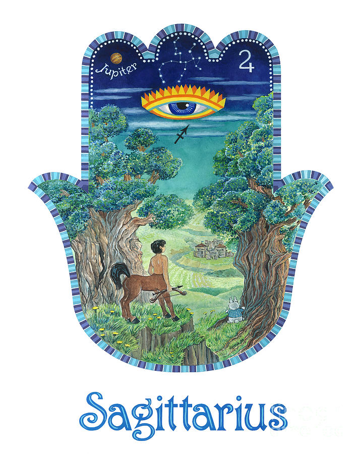 Fantasy Painting - Hamsa for Sagittarius by Nonna Mynatt