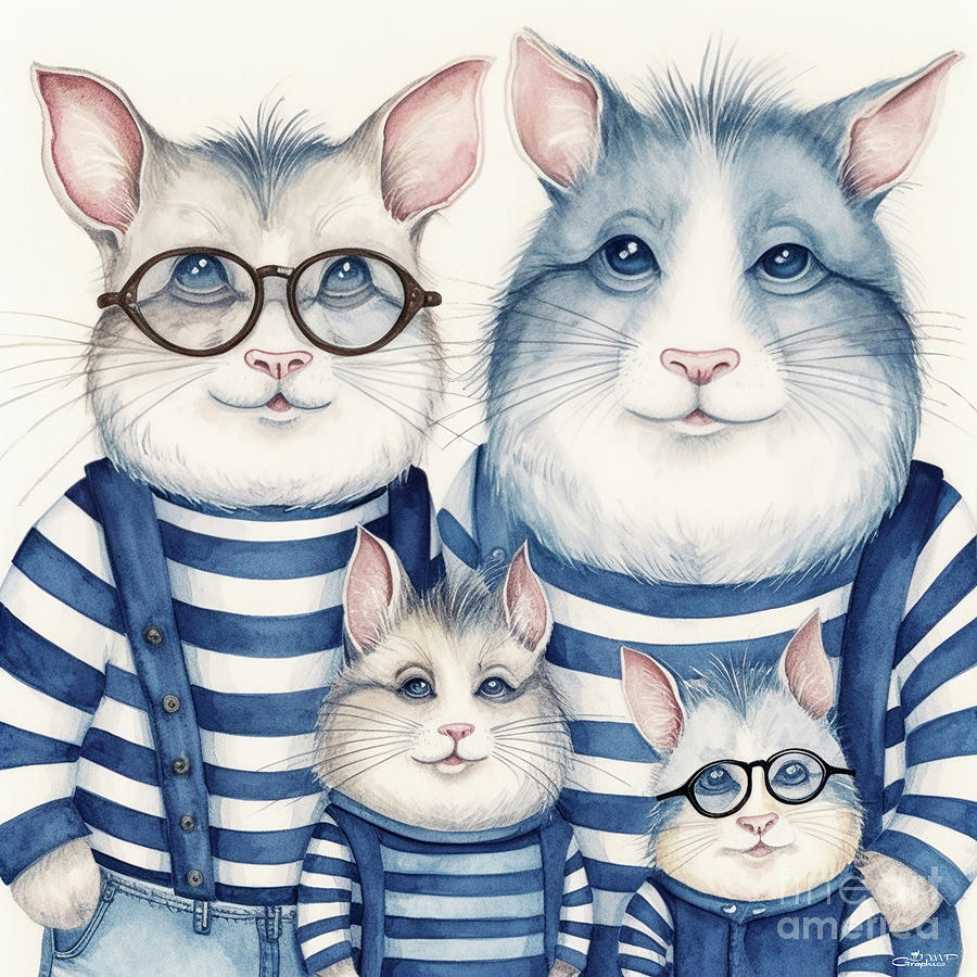 Hamster Family Digital Art by Jutta Maria Pusl