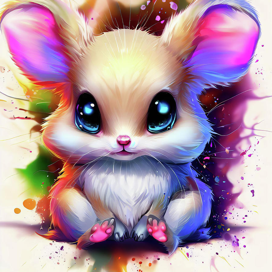 Hamster Splash Art Digital Art by Jill Nightingale