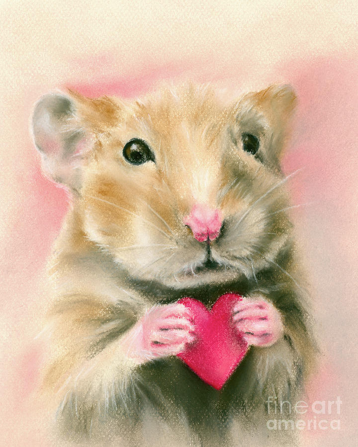 Hamster Valentine Painting by MM Anderson