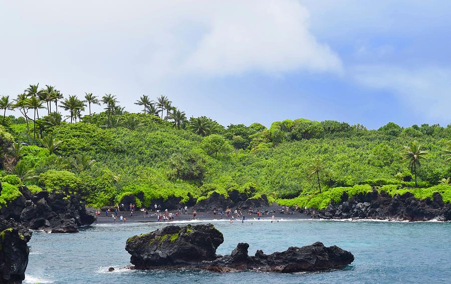 Black Sand Beach,Hana, Maui Photograph by Bnte Creations