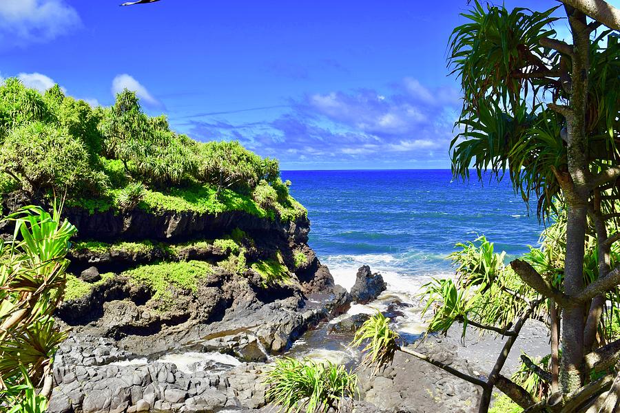 Seven Sacred Pools merging into Hawaiian ocean,Hana,Maui Photograph by Bnte Creations