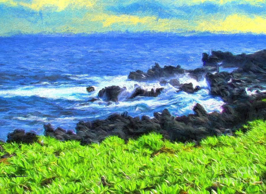 Hana Beach, Maui, Hawaii Digital Art by Aurelia Schanzenbacher