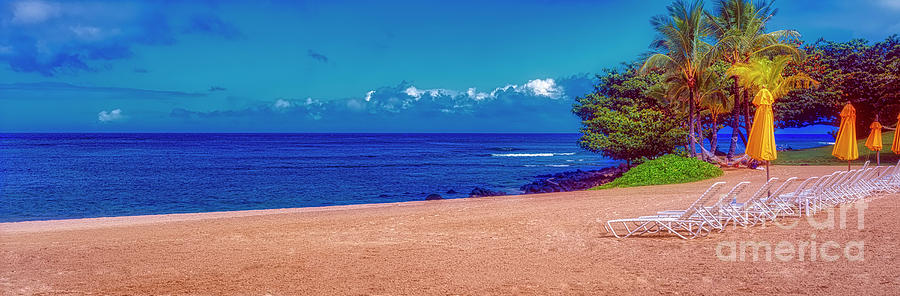Hanalei Bay Puu Poa Beach front Kauai Hawaii  Photograph by Tom Jelen
