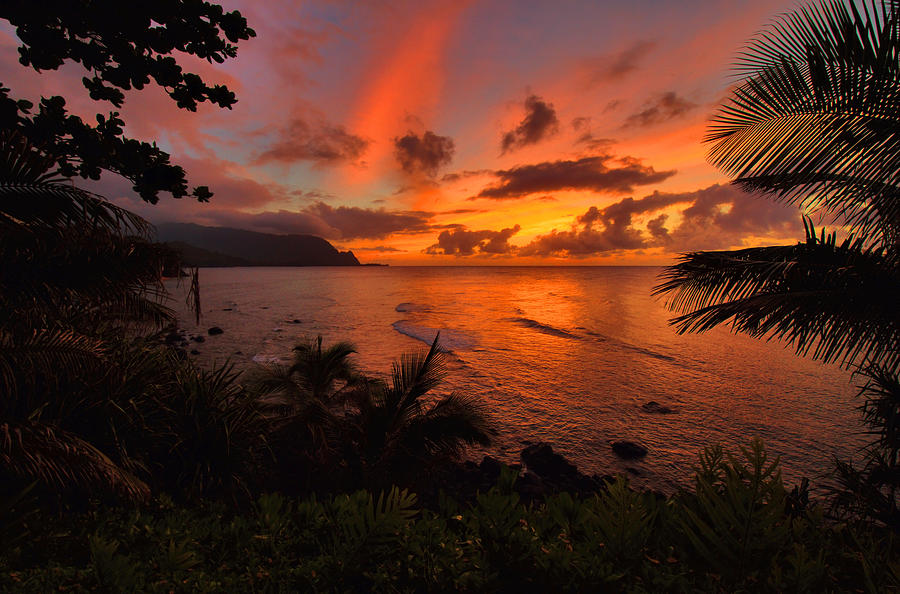 Hanalei Bay Sunset Reflections Photograph by Stephen Vecchiotti
