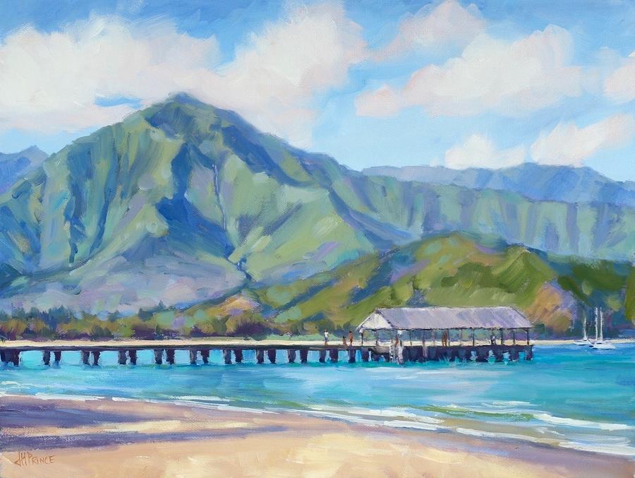Beach Painting - Hanalei Pier 5 by Jenifer Prince