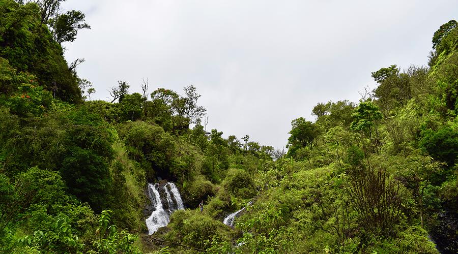 Hanawi Upper Falls Panoramic View, Hana,Maui Photograph by Bnte Creations