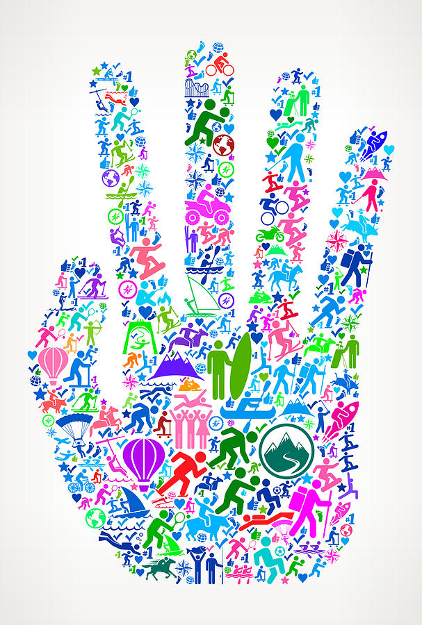 Hand Active Lifestyle Vector Icon Pattern Drawing by Bubaone