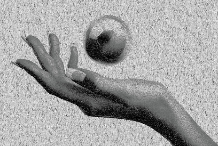 Hand And Orb Sphere Painting