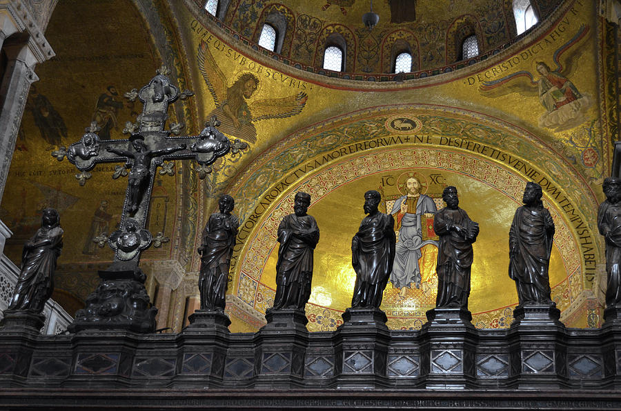 Hand Carved Icons Inside Basilica San Marco Venice Italy Photograph by Shawn OBrien