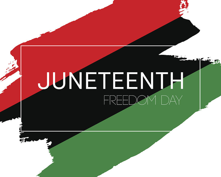 Hand draw Juneteenth Freedom Day flag Drawing by Osbkin