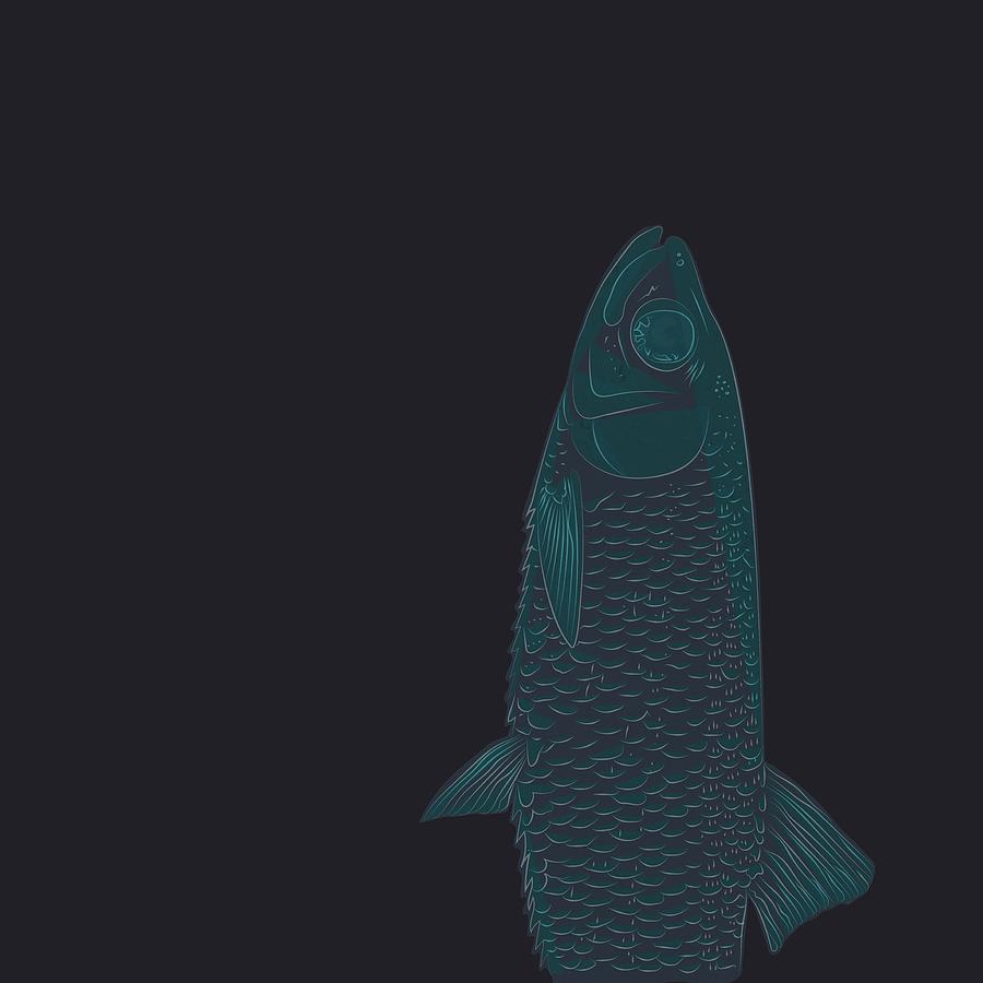 Hand drawn graphic sketch of fish shape Digital Art by Anna Friis ...