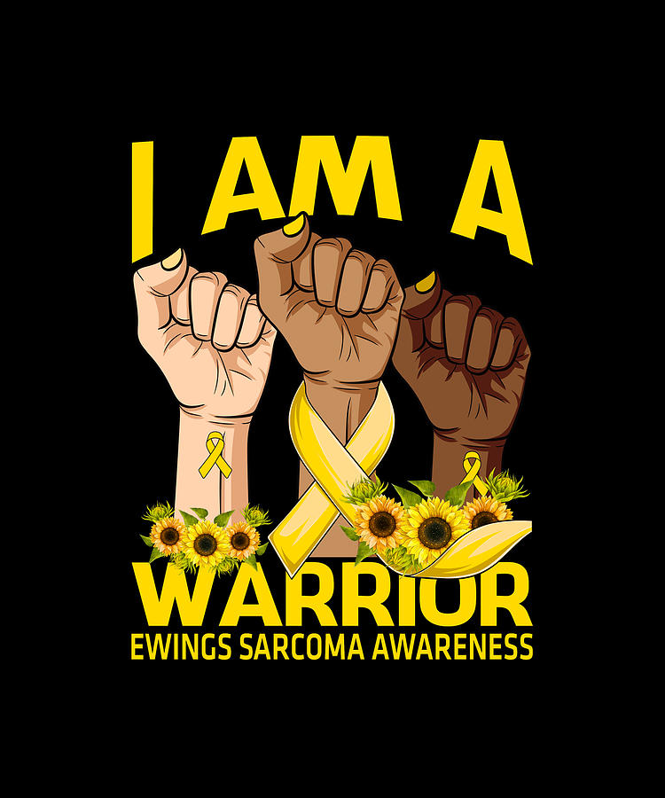 Hand I Am A Warrior Ewings Sarcoma Awareness Sunflower Drawing by ...