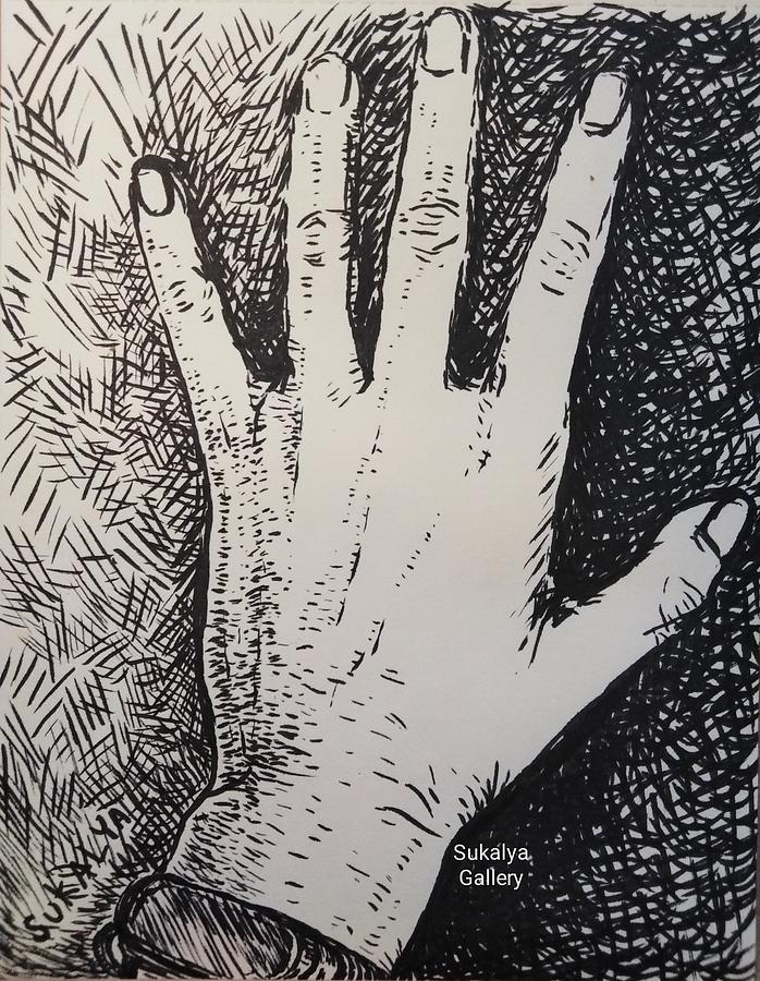 Hand In Drawing by Sukalya Chearanantana