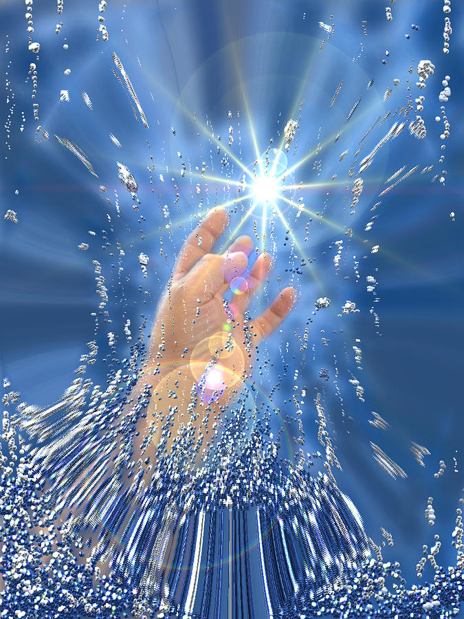 Magic Digital Art - The Hand To The Light by Antonis Meintanis