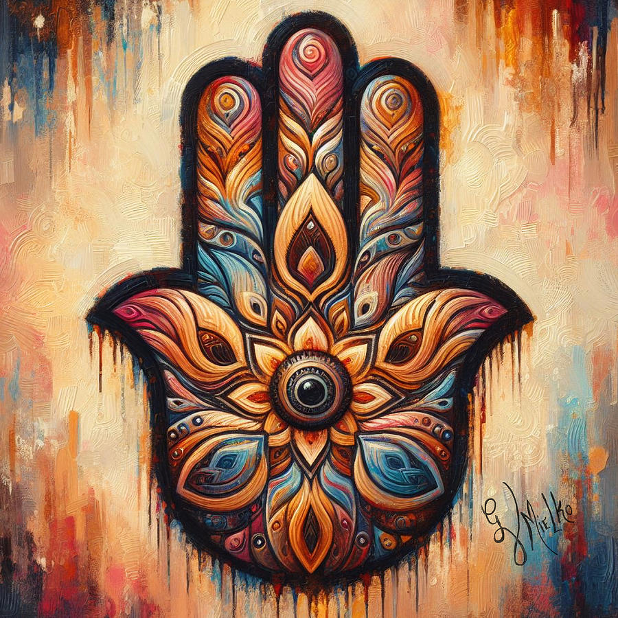 Hand of Fatima Painting by Gina Mielko