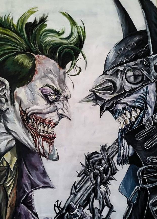 Hand painted artwork, 20''x 27,5'' 50x70cm, Batman Who Laughs acrylic ...