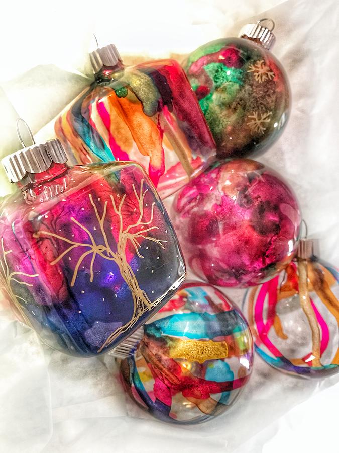 Hand painted Christmas Ornaments 4 Photograph by Marianna Mills
