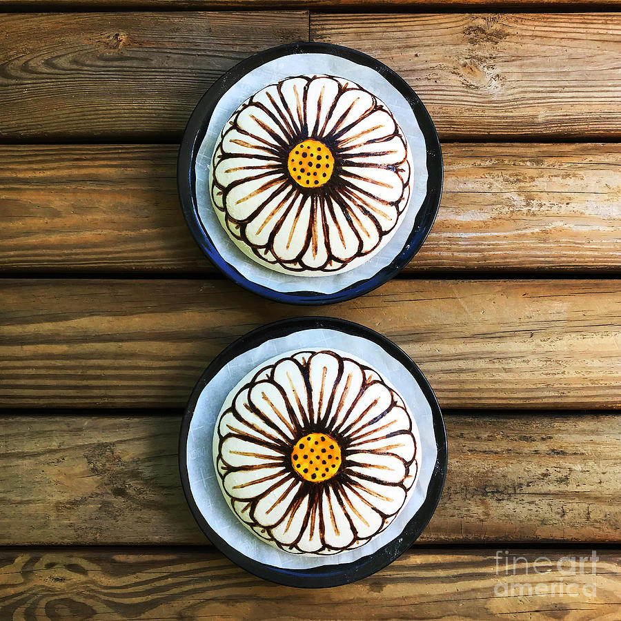 Hand Painted Sourdough Daisy Duo 1 Photograph by Amy E Fraser