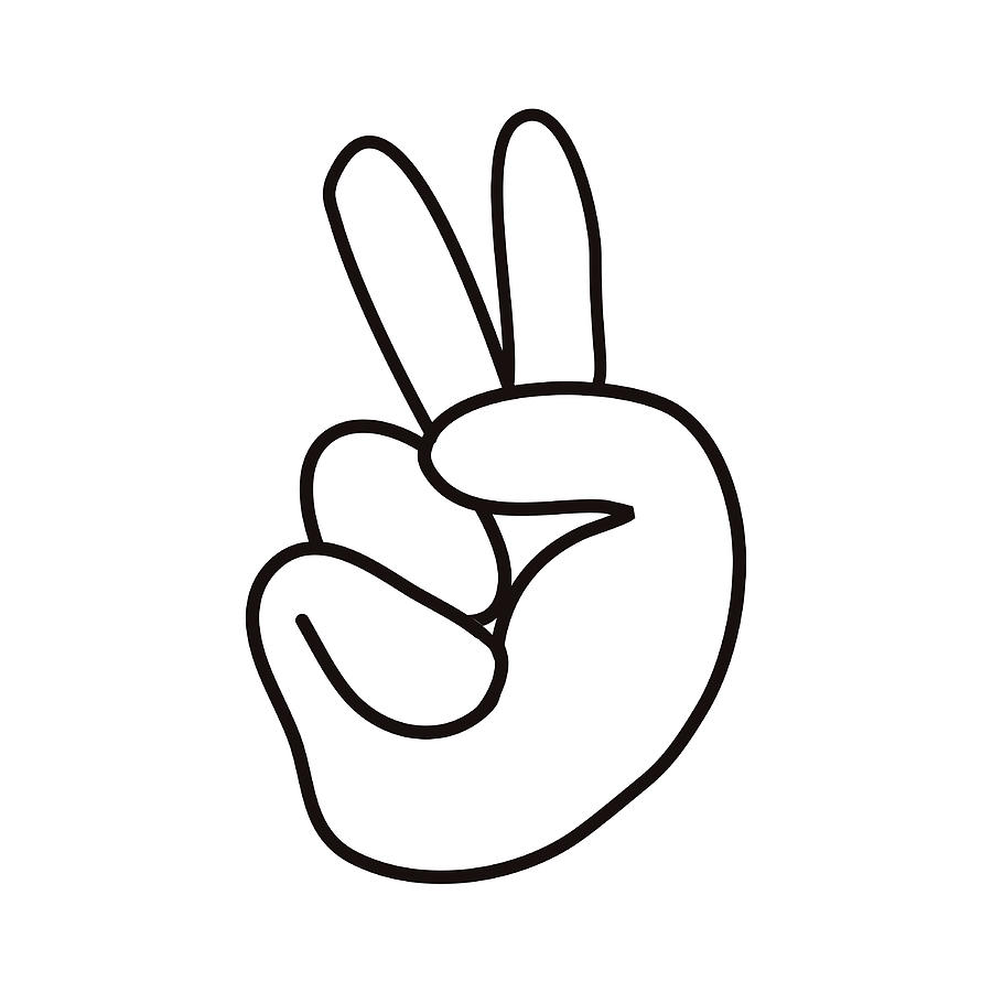 Hand Peace Sign Digital Art by Bob Pardue