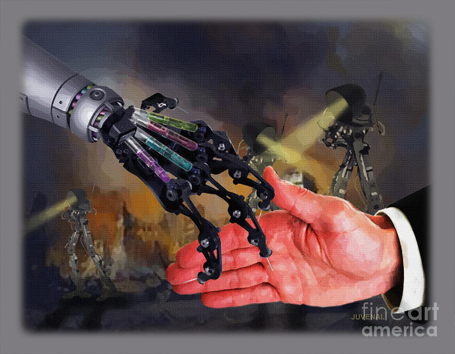 Armageddon Digital Art - Hand Shake Deal by Joseph Juvenal