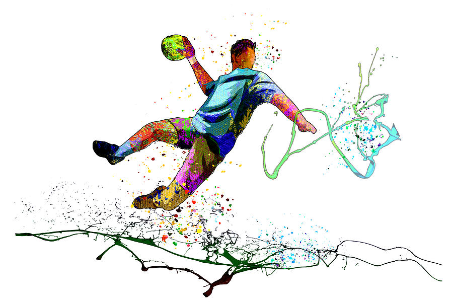 Handball Passion 02 Painting by Miki De Goodaboom