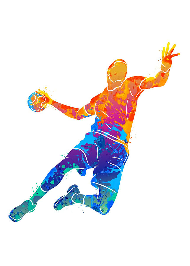 handball player jumping Poster Nguyen Duc Hieu Tapestry - Textile by ...