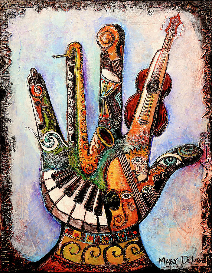 Handful of Music Painting by Mary DeLave